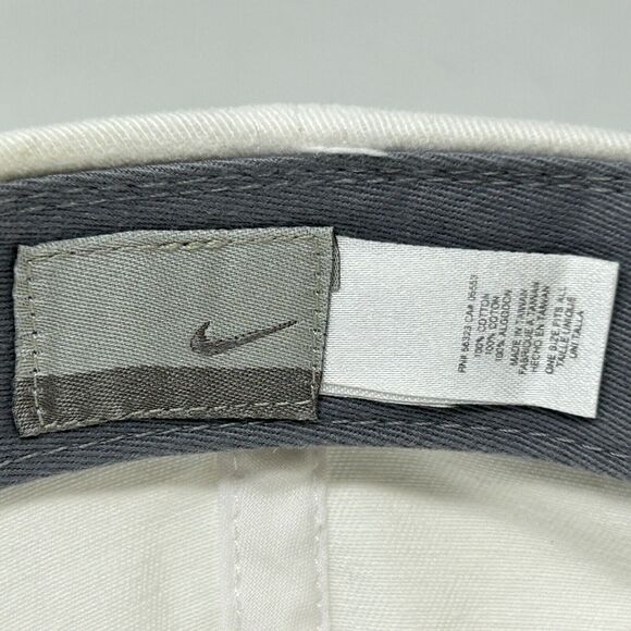 Vintage Nike Swoosh Logo Hat Cap White Y2Ks 2000s Strapback 6 Panel - Picture 9 of 11